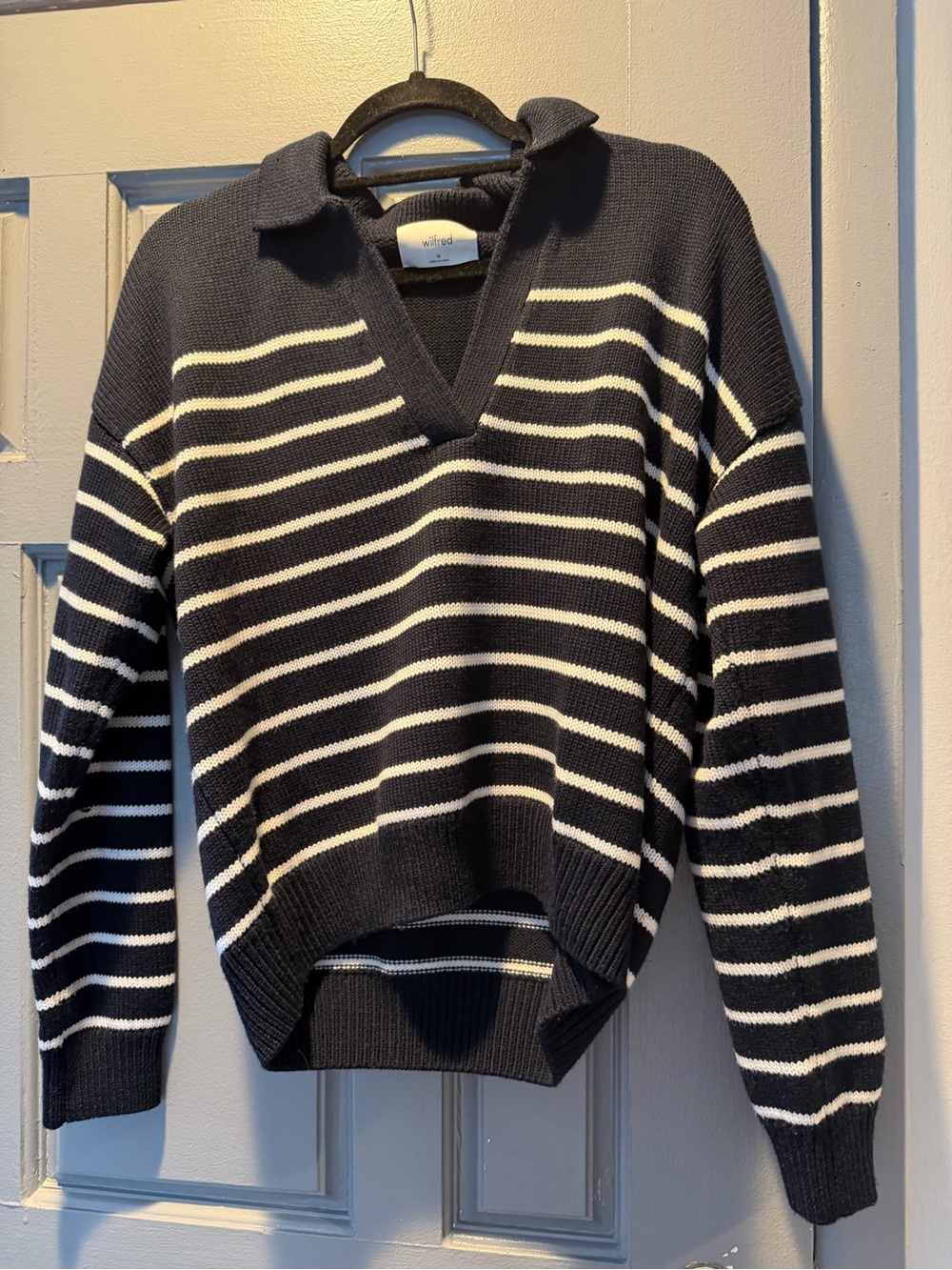 Aritzia striped polo sweater